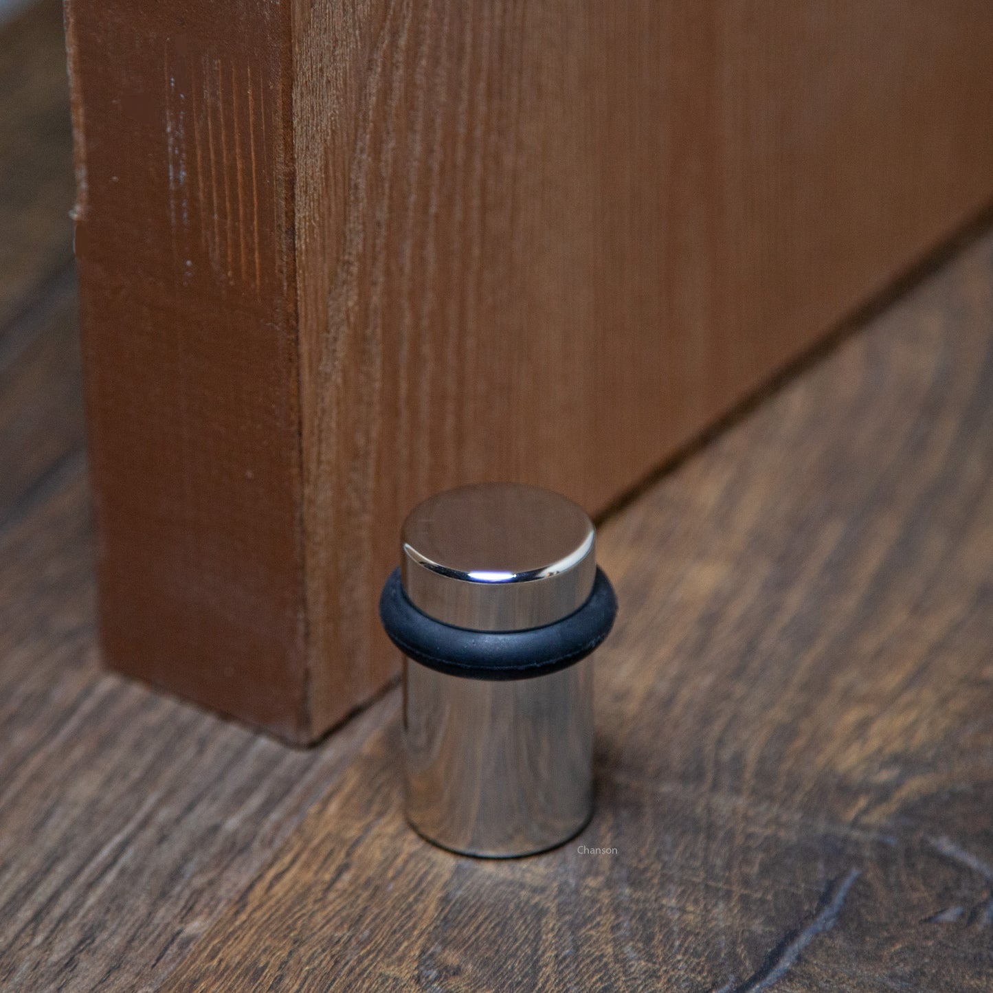 2" Cylindrical Floor Mounted Doorstop with Flat Top - Polished Nickel (S10102-14)