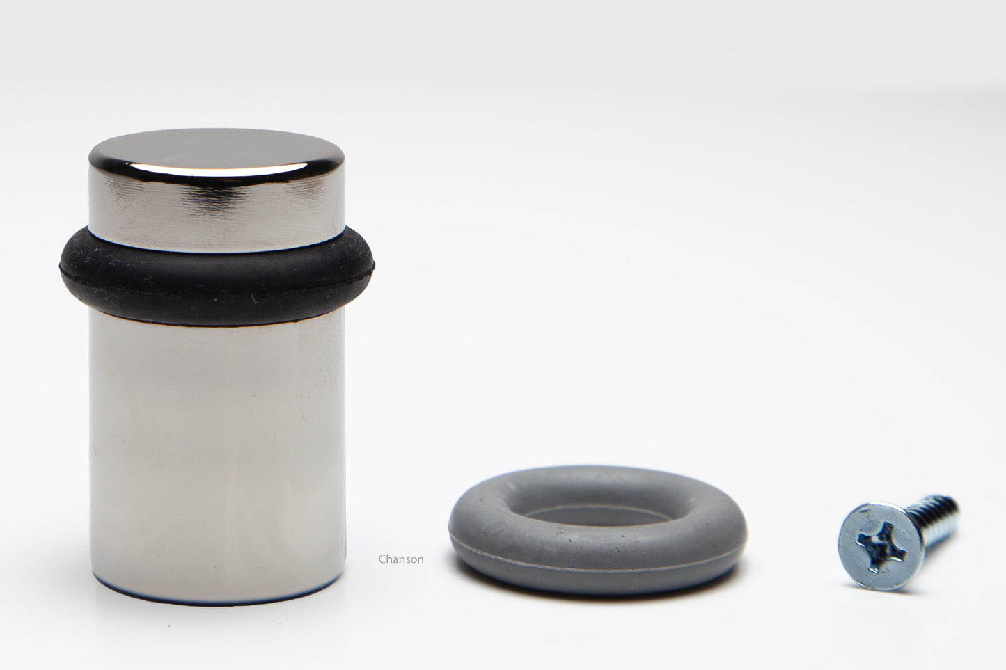 2" Cylindrical Floor Mounted Doorstop with Flat Top - Polished Nickel (S10102-14)