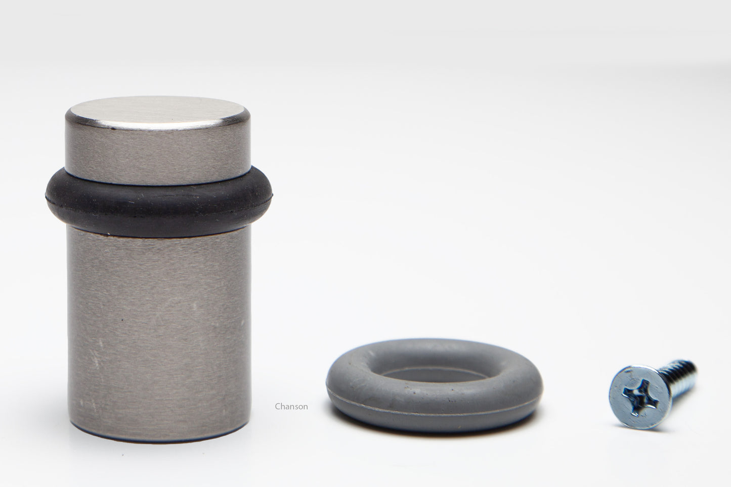 2" Cylindrical Floor Mounted Doorstop with Flat Top - Satin Nickel (S10102-15)