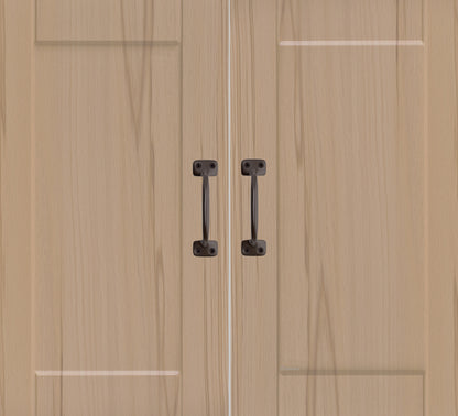 Chanson Hardware larger sized 4 inch center to center pulls shown on cabinet door with oil rubbed bronze finish