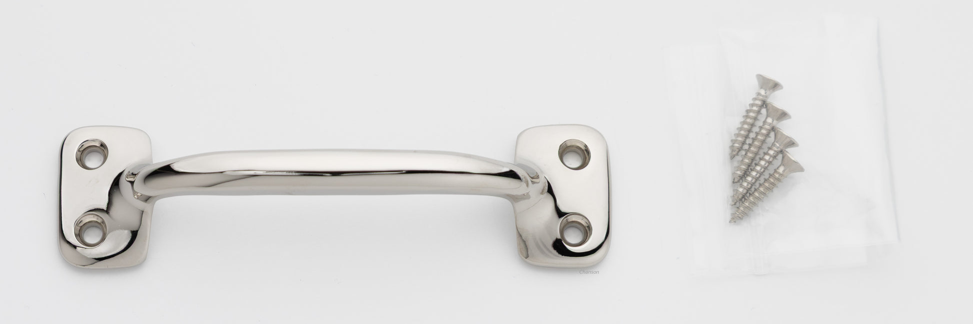 4 inch solid brass sash window bar lift pull handle with finish matching screws in polished nickel US14 finish