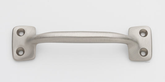 4 inch solid brass sash window bar lift or pull handle for cabinet drawer or door in satin or brushed nickel US15 finish
