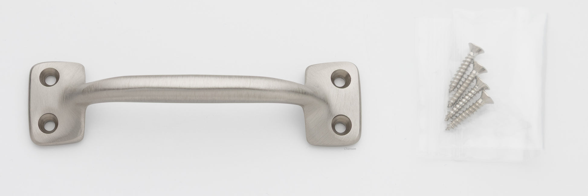 4 inch solid brass sash window bar lift pull handle with finish matching screws in satin or brushed nickel US15 finish