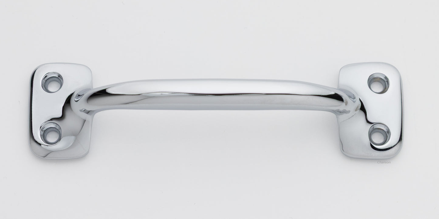 4 inch solid brass sash window bar lift or pull handle for cabinet drawer or door in polished chrome US26 finish