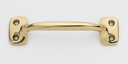 4 inch solid brass sash window bar lift or pull handle for cabinet drawer or door in unlacquered brass US3NL finish