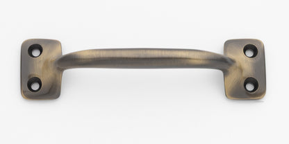 4 inch solid brass sash window bar lift or pull handle for cabinet drawer or door in antique brass US5 finish