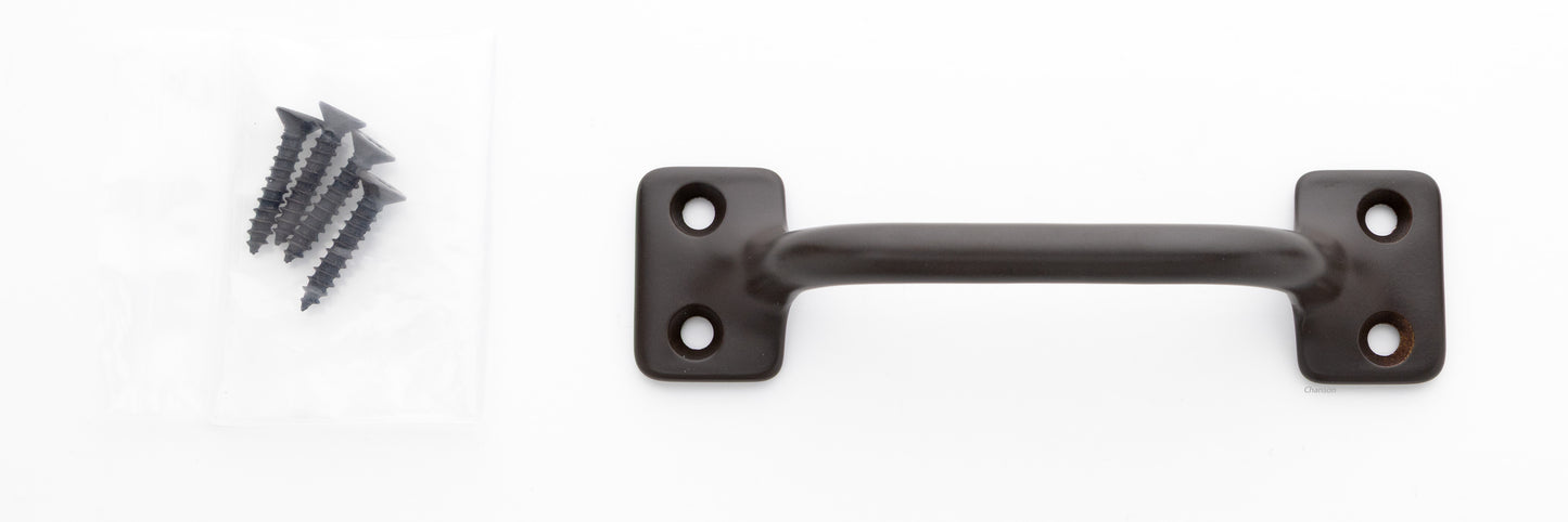 3.5 inch solid brass sash window bar lift pull handle with finish matching screws in oil rubbed bronze US10B finish