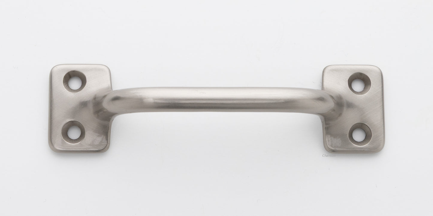 3.5 inch solid brass sash window bar lift or pull handle for cabinet drawer or door in satin or brushed nickel US15 finish