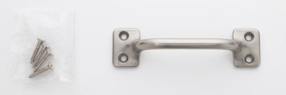 3.5 inch solid brass sash window bar lift pull handle with finish matching screws in satin or brushed nickel US15 finish