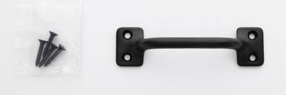 3.5 inch solid brass sash window bar lift pull handle with finish matching screws in flat or matte black US19 finish