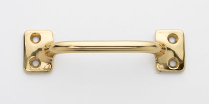 3.5 inch solid brass sash window bar lift or pull handle for cabinet drawer or door in polished brass US3 finish