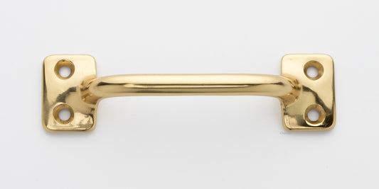 3.5 inch solid brass sash window bar lift or pull handle for cabinet drawer or door in polished brass US3 finish