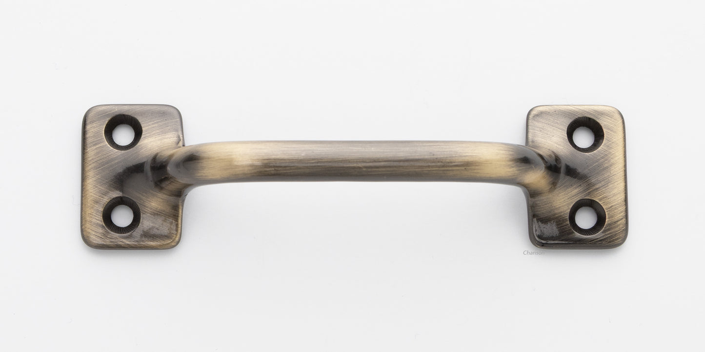 3.5 inch solid brass sash window bar lift or pull handle for cabinet drawer or door in antique brass US5 finish