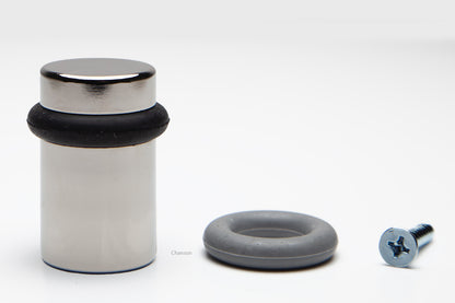 2" Cylindrical Floor Mounted Doorstop with Flat Top - Polished Nickel (S10102-14)